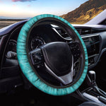 Turquoise Argyle Pattern Print Car Steering Wheel Cover