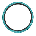 Turquoise Argyle Pattern Print Car Steering Wheel Cover