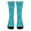 Turquoise Argyle Pattern Print Crew Socks