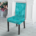 Turquoise Argyle Pattern Print Dining Chair Slipcover
