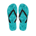 Turquoise Argyle Pattern Print Flip Flops