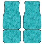 Turquoise Argyle Pattern Print Front and Back Car Floor Mats
