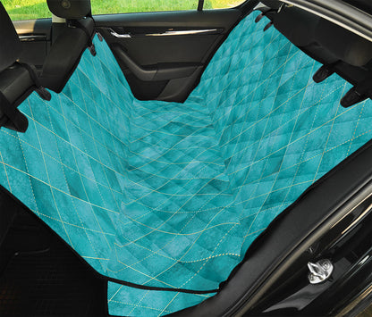 Turquoise Argyle Pattern Print Pet Car Back Seat Cover