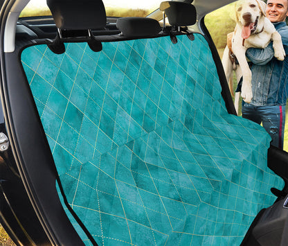Turquoise Argyle Pattern Print Pet Car Back Seat Cover