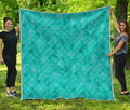 Turquoise Argyle Pattern Print Quilt