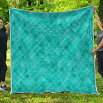 Turquoise Argyle Pattern Print Quilt