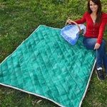 Turquoise Argyle Pattern Print Quilt