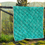 Turquoise Argyle Pattern Print Quilt
