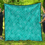 Turquoise Argyle Pattern Print Quilt