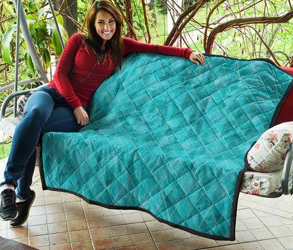 Turquoise Argyle Pattern Print Quilt