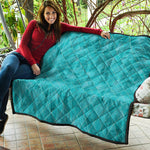 Turquoise Argyle Pattern Print Quilt