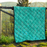 Turquoise Argyle Pattern Print Quilt