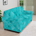 Turquoise Argyle Pattern Print Sofa Cover