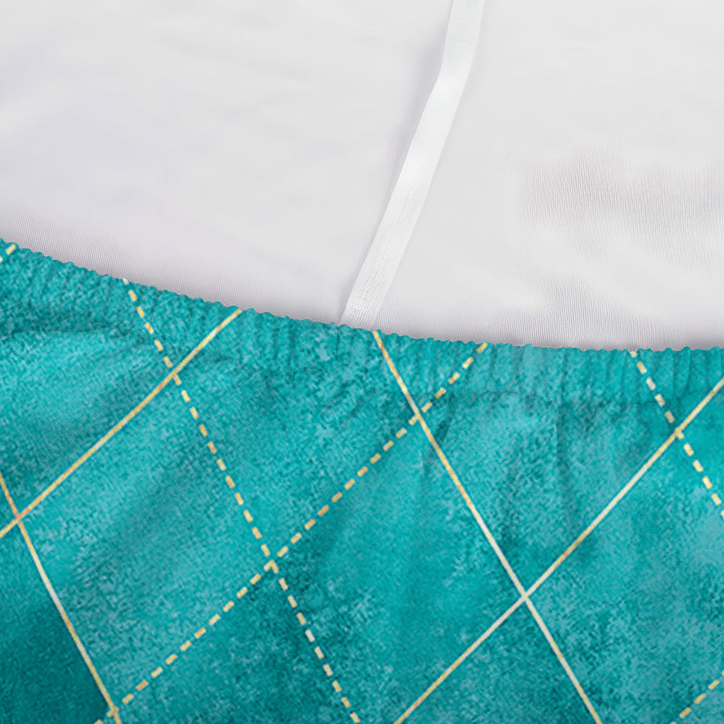 Turquoise Argyle Pattern Print Sofa Cover