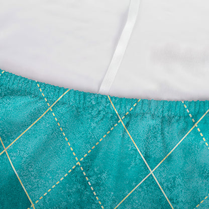 Turquoise Argyle Pattern Print Sofa Cover