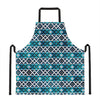 Turquoise Aztec Geometric Pattern Print Apron