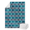 Turquoise Aztec Geometric Pattern Print Blanket