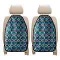 Turquoise Aztec Geometric Pattern Print Car Seat Organizers