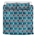 Turquoise Aztec Geometric Pattern Print Duvet Cover Bedding Set