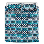 Turquoise Aztec Geometric Pattern Print Duvet Cover Bedding Set