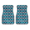 Turquoise Aztec Geometric Pattern Print Front Car Floor Mats