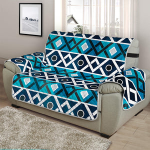 Turquoise Aztec Geometric Pattern Print Half Sofa Protector