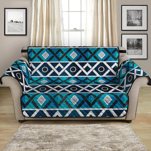 Turquoise Aztec Geometric Pattern Print Loveseat Protector