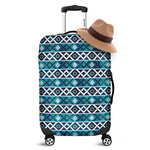 Turquoise Aztec Geometric Pattern Print Luggage Cover