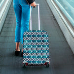 Turquoise Aztec Geometric Pattern Print Luggage Cover