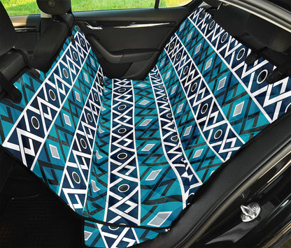 Turquoise Aztec Geometric Pattern Print Pet Car Back Seat Cover
