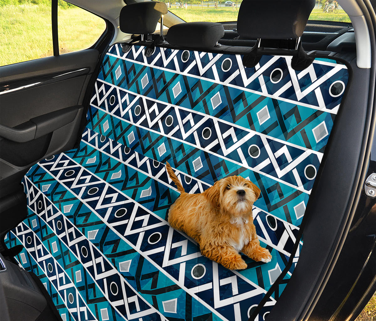 Turquoise Aztec Geometric Pattern Print Pet Car Back Seat Cover