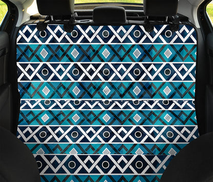 Turquoise Aztec Geometric Pattern Print Pet Car Back Seat Cover