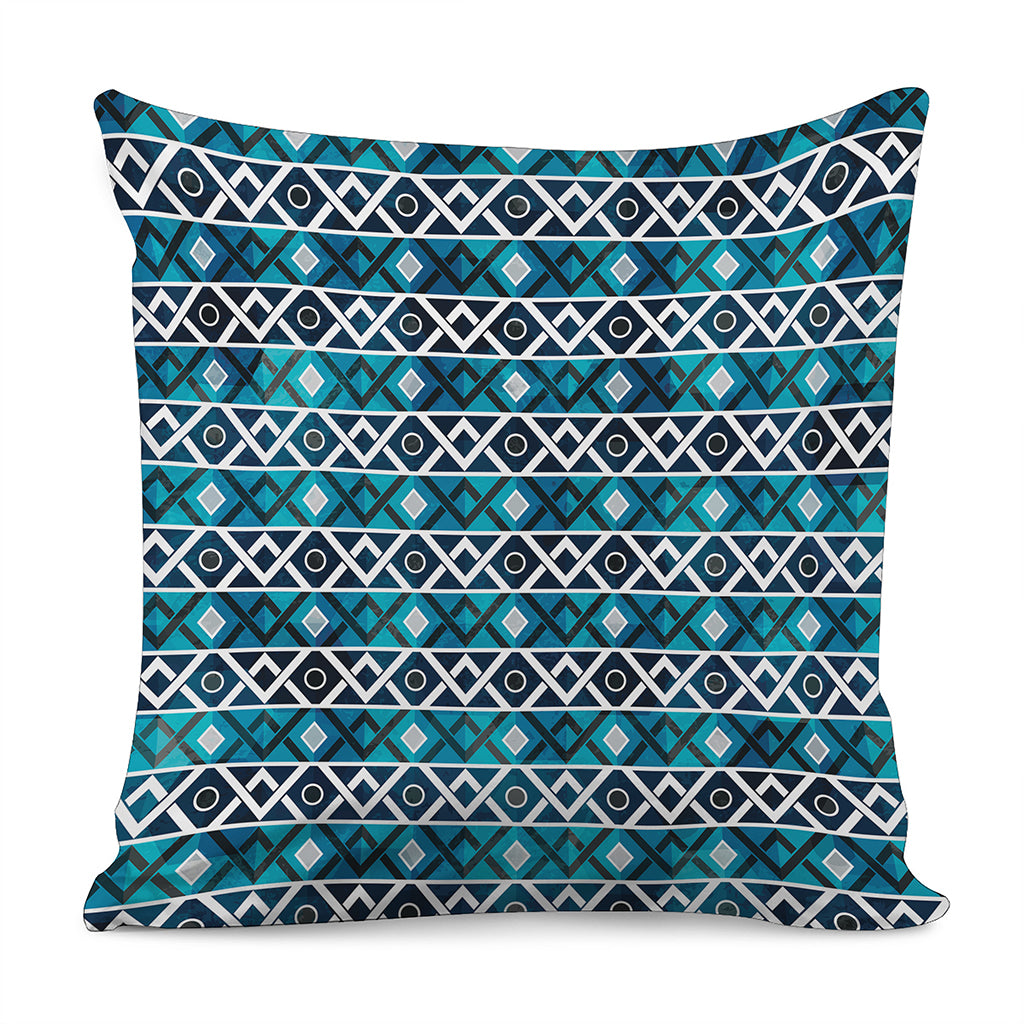 Turquoise Aztec Geometric Pattern Print Pillow Cover