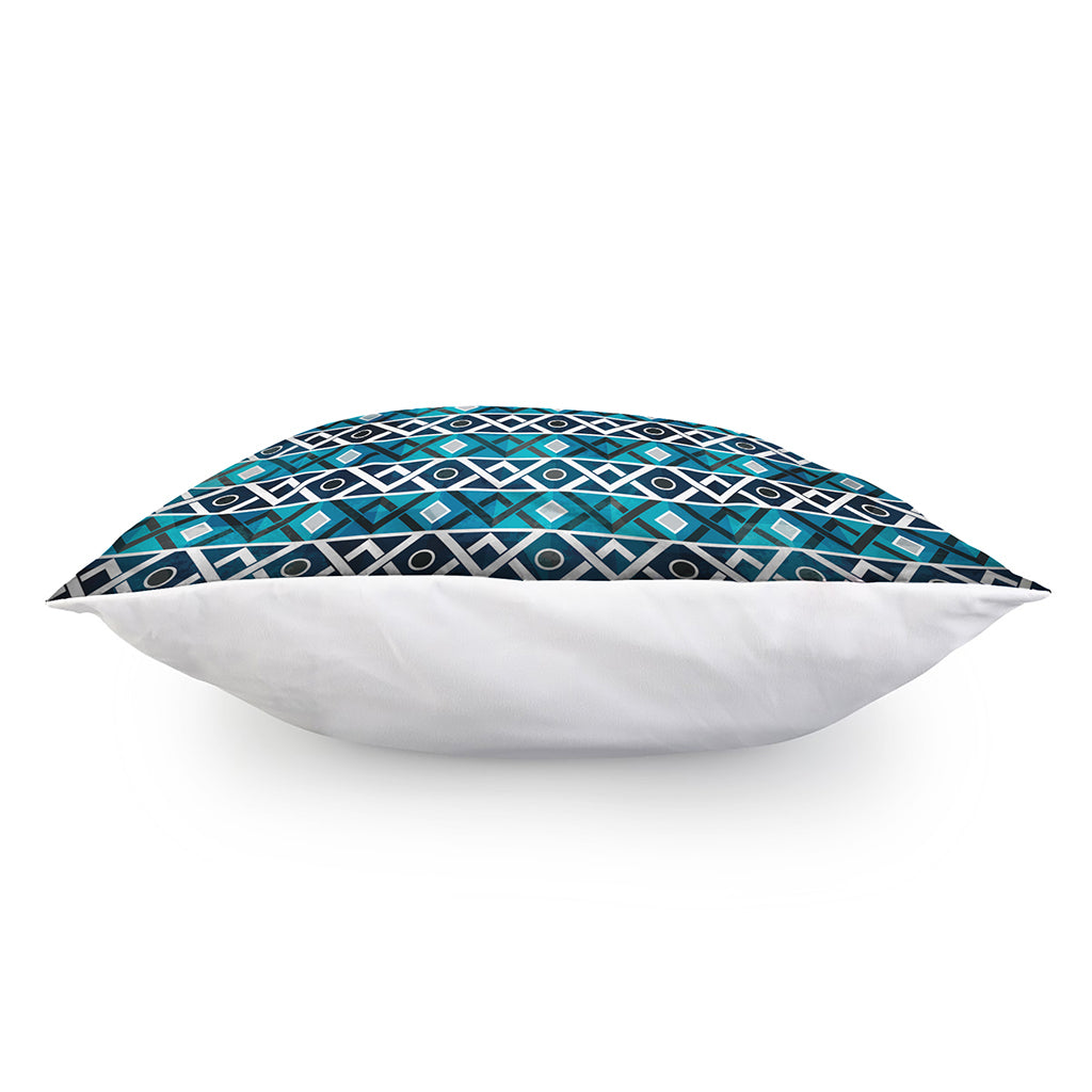 Turquoise Aztec Geometric Pattern Print Pillow Cover