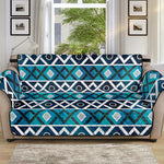 Turquoise Aztec Geometric Pattern Print Sofa Protector