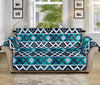 Turquoise Aztec Geometric Pattern Print Sofa Protector