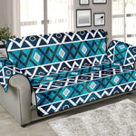 Turquoise Aztec Geometric Pattern Print Sofa Protector