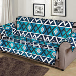 Turquoise Aztec Geometric Pattern Print Sofa Protector