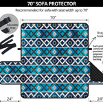 Turquoise Aztec Geometric Pattern Print Sofa Protector