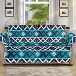 Turquoise Aztec Geometric Pattern Print Sofa Protector