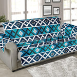 Turquoise Aztec Geometric Pattern Print Sofa Protector