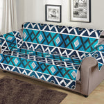 Turquoise Aztec Geometric Pattern Print Sofa Protector