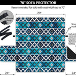 Turquoise Aztec Geometric Pattern Print Sofa Protector