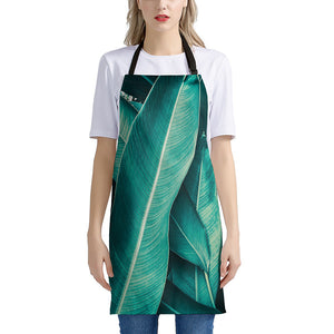 Turquoise Banana Leaf Print Apron