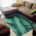 Turquoise Banana Leaf Print Floor Mat
