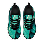 Turquoise Banana Leaf Print Black Sneakers