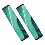 Turquoise Banana Leaf Print Car Seat Belt Covers