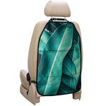 Turquoise Banana Leaf Print Car Seat Organizers