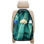 Turquoise Banana Leaf Print Car Seat Organizers