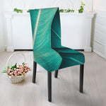 Turquoise Banana Leaf Print Dining Chair Slipcover